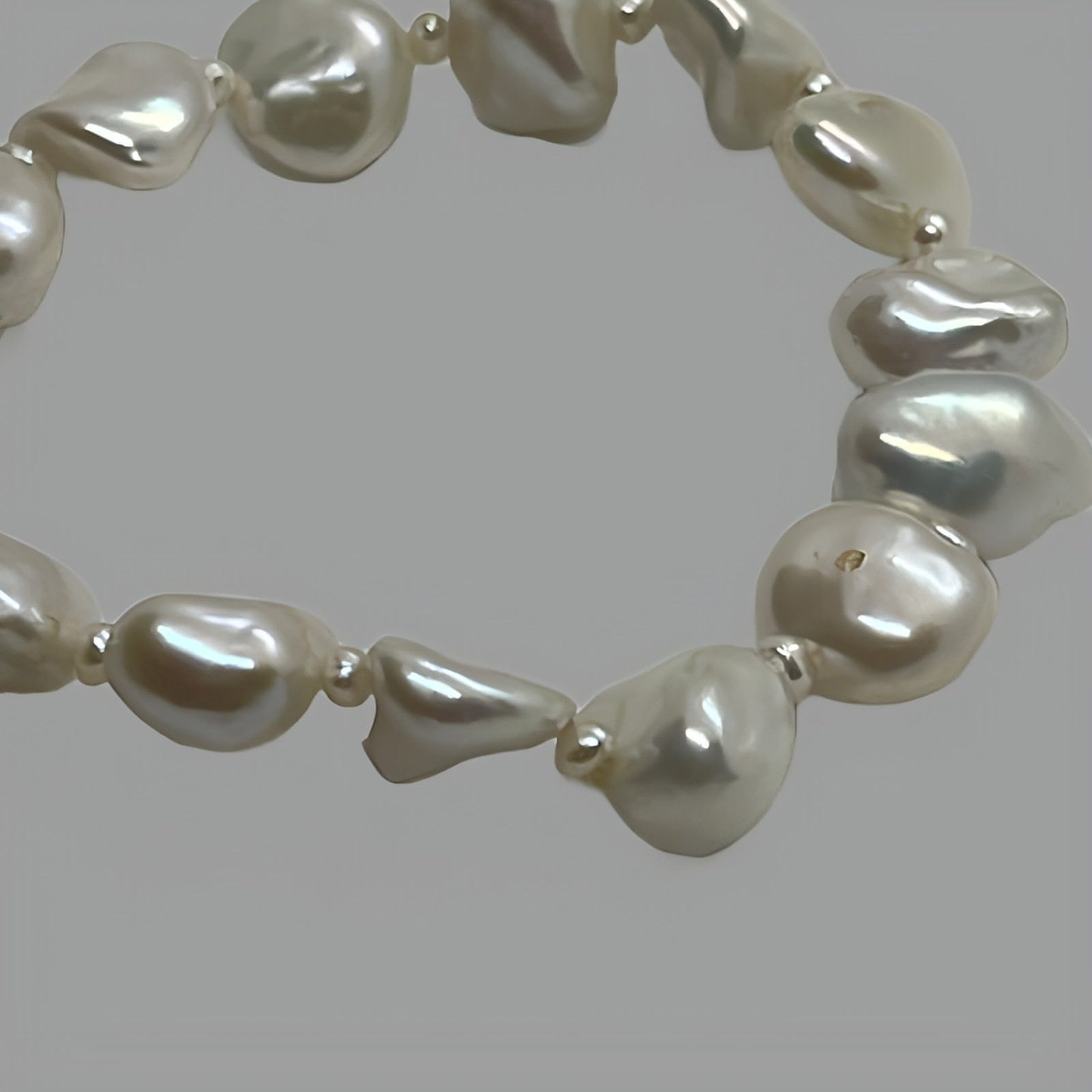 Two Pearl Stretch Bead Bracelet