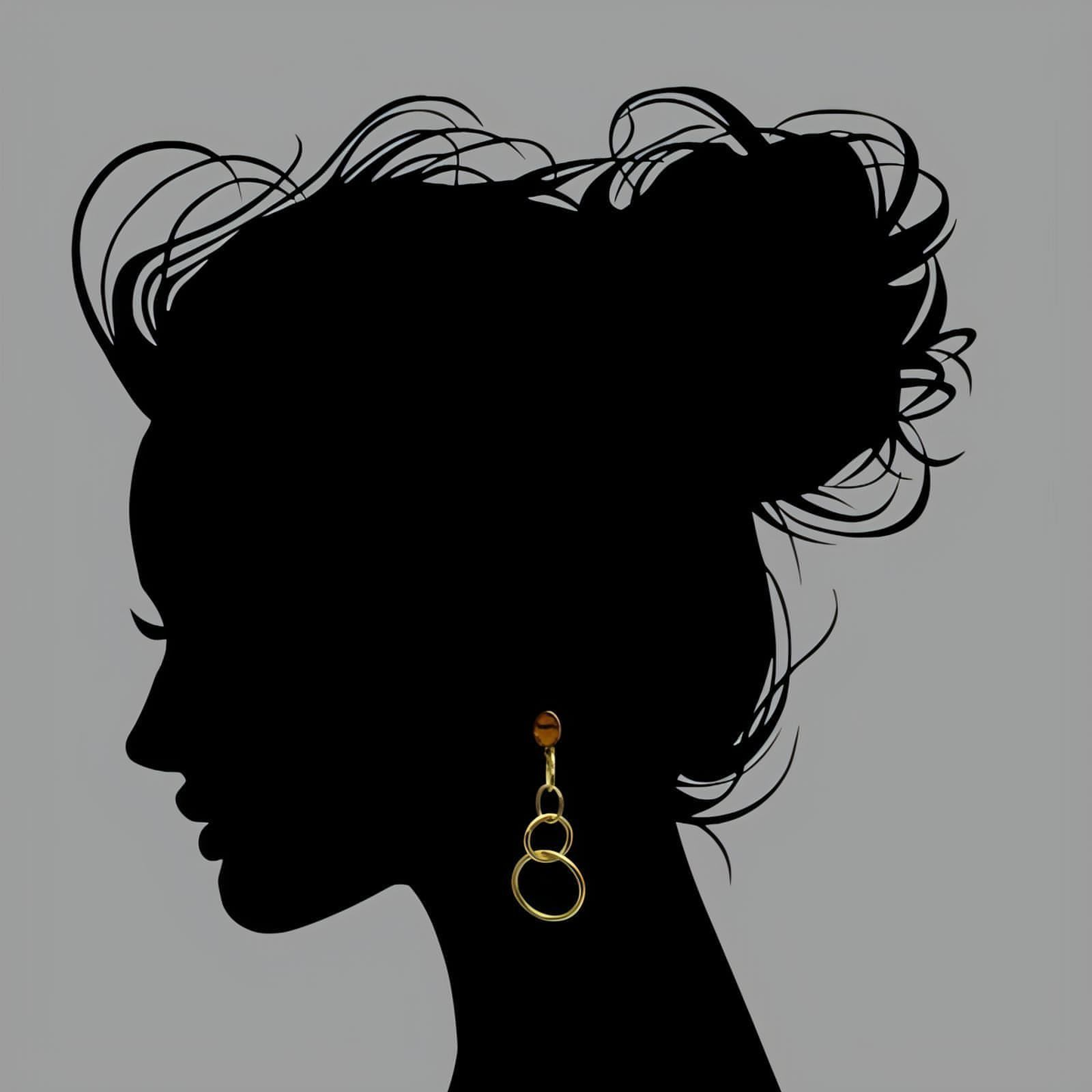 18K Gold Plated Citrine Ring Drop Earrings