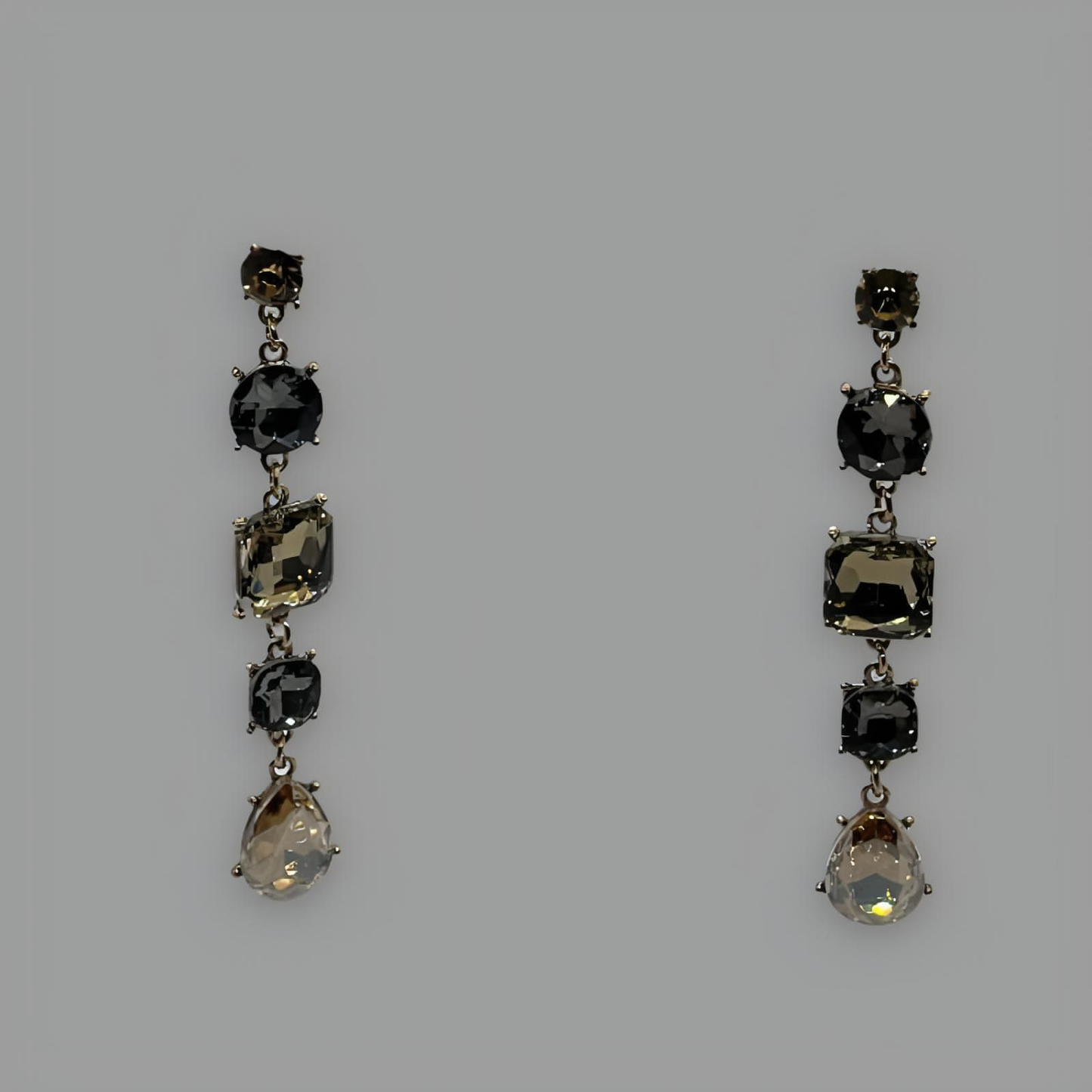 NōIR Long Drop Mixed Crystal Earrings