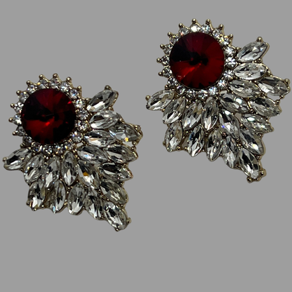 NōIR Ruby Red Crystal Earrings