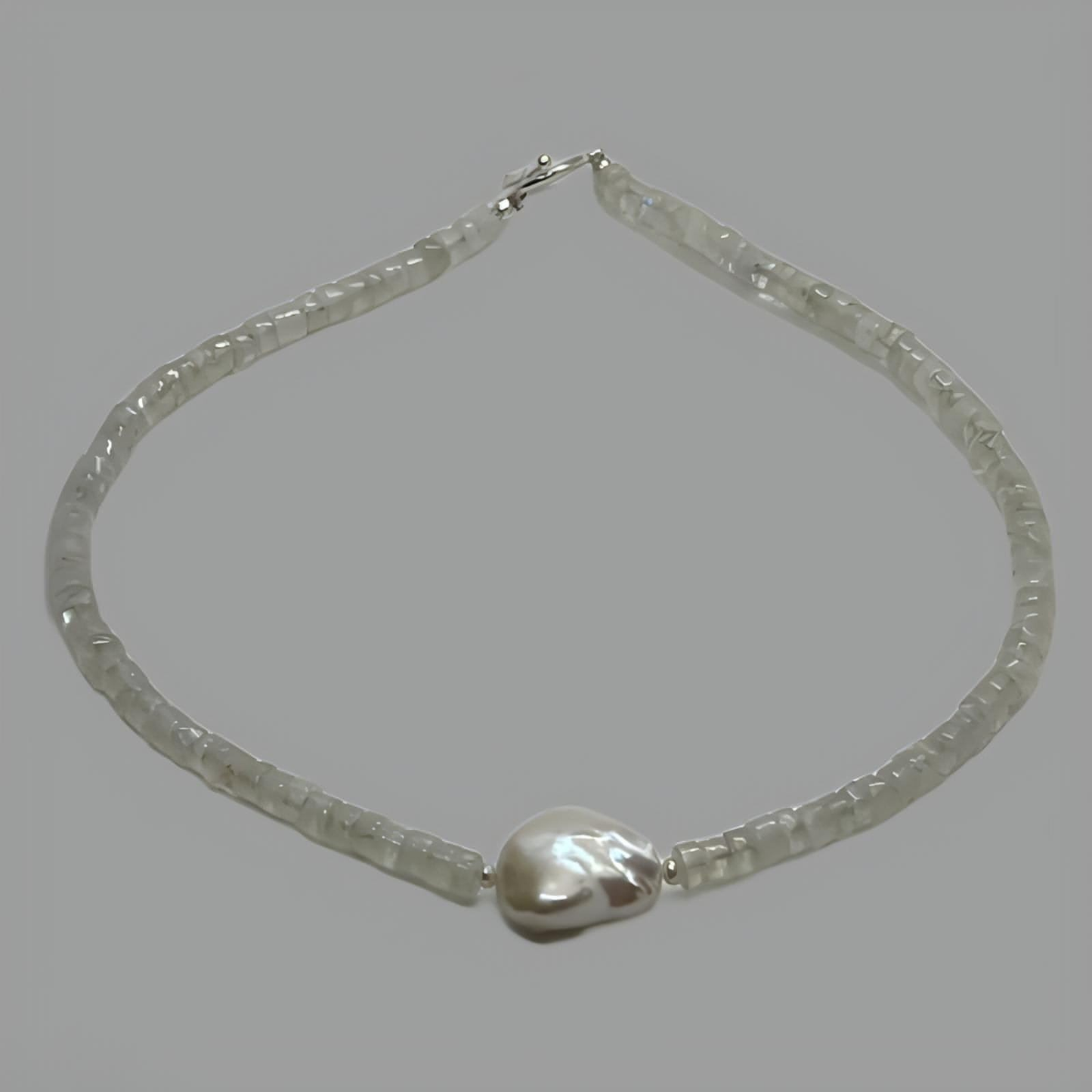 Moonstone and Pearl Necklace 36cm (14")