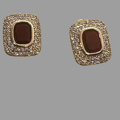 NōIR Crystal Studs with Rhinestone Detailing