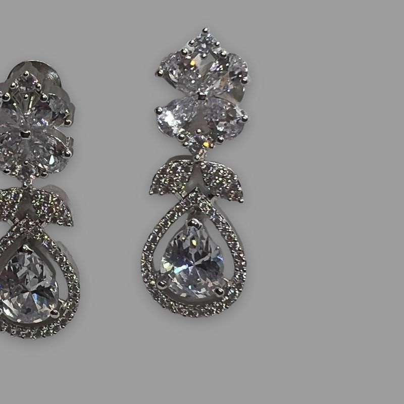 Rhodium Plated Cachemire Cubic Zirconia Earrings