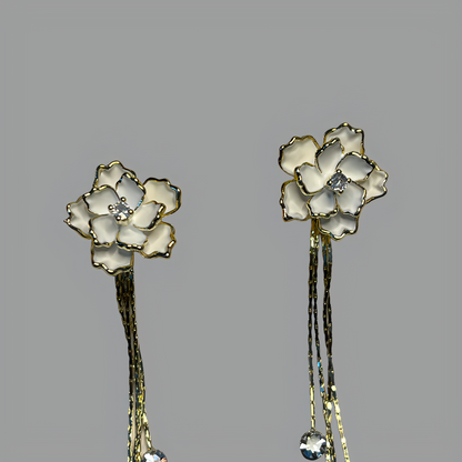 VERSAILLES Enamel Fleur Drop Earrings