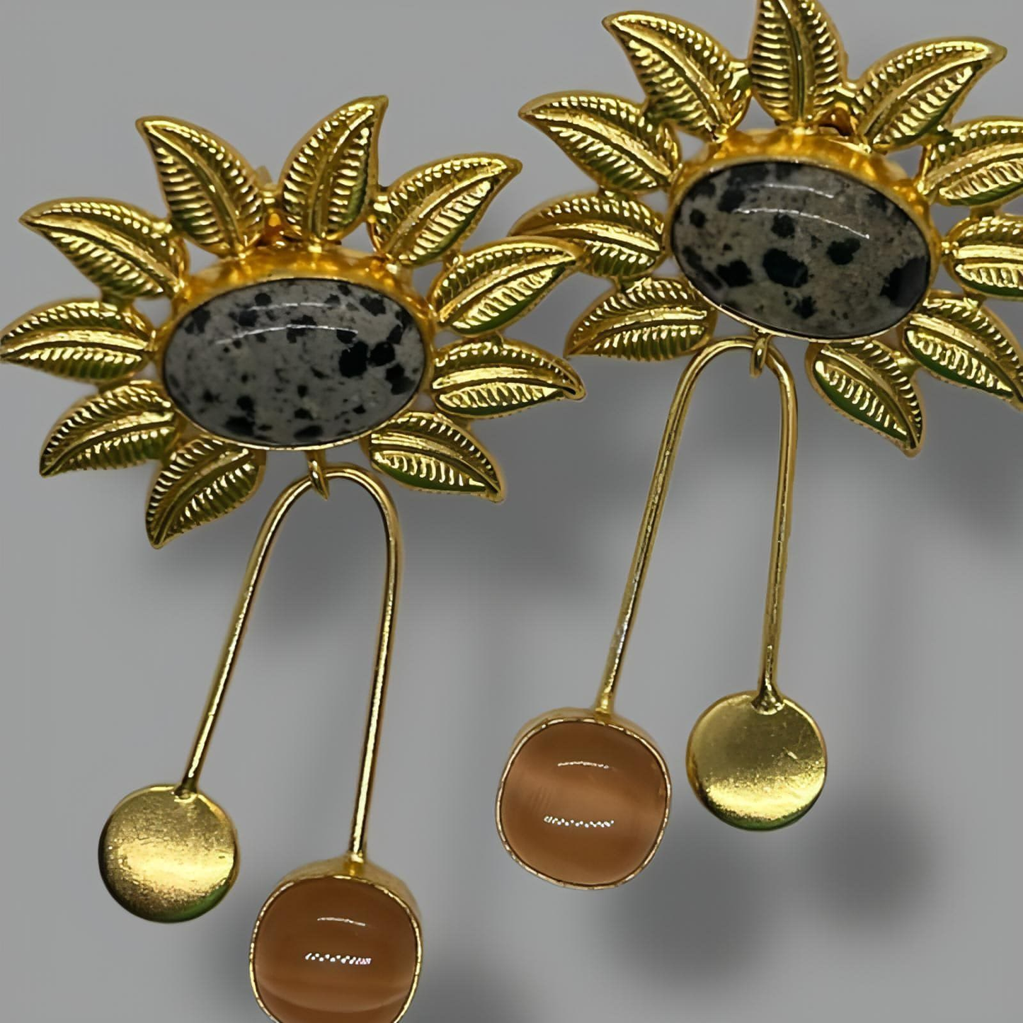 18K Gold Plated Fleur Drop Earrings