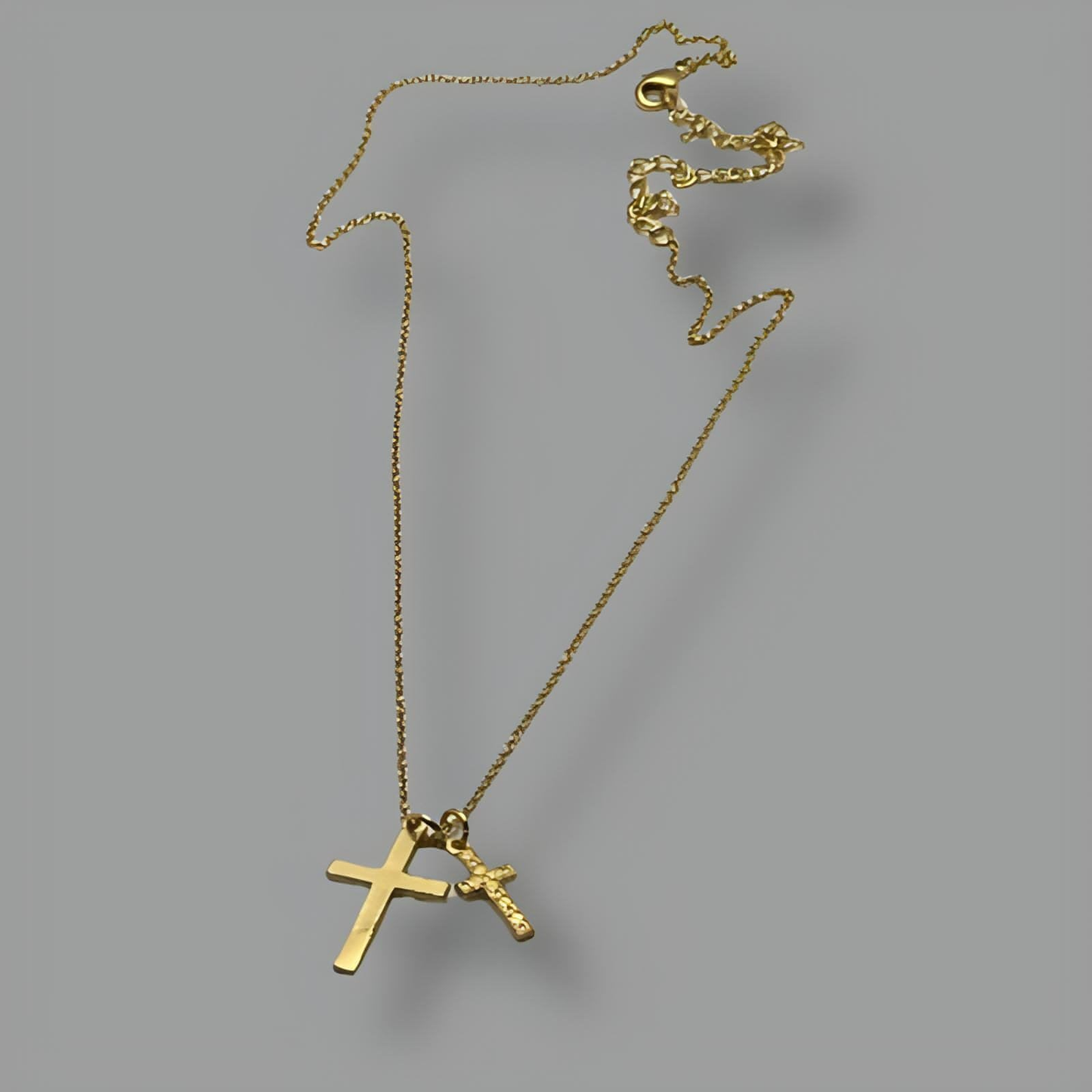 18K Gold Plated Noir Cross Necklace 40cm (16")