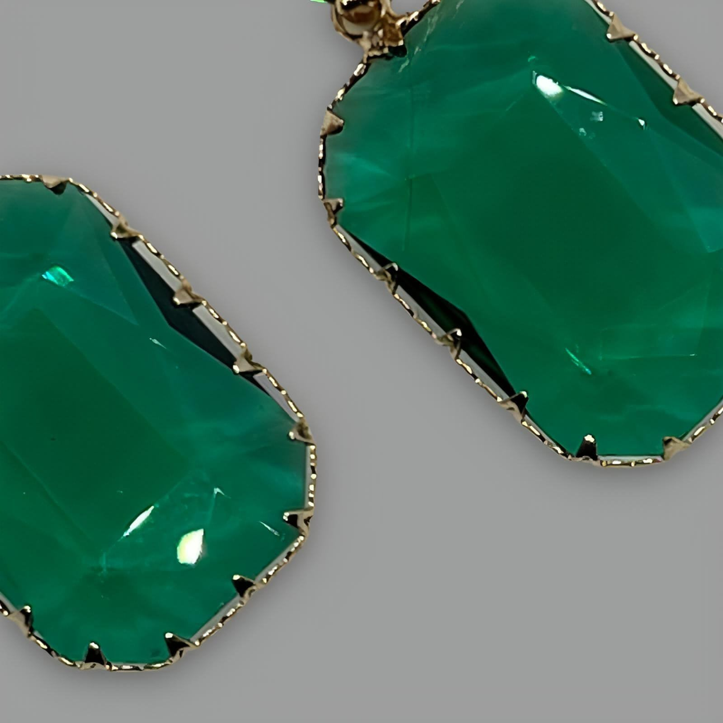 NōIR Green Crystal Drop Earrings