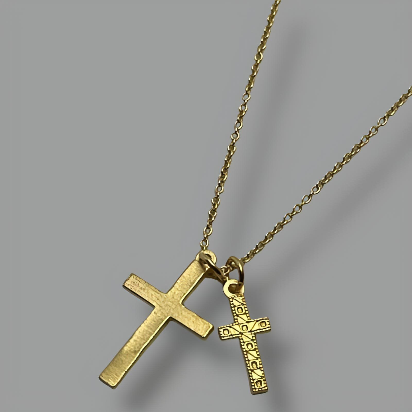 18K Gold Plated Noir Cross Necklace 40cm (16")