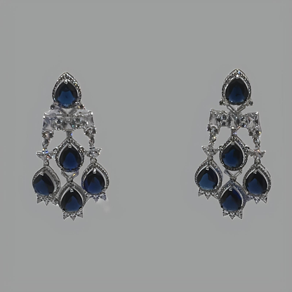 Rhodium Plated Fontaine Cubic Zirconia Earrings