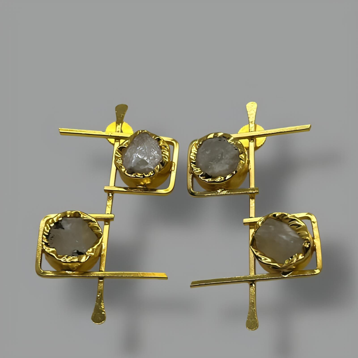 18K Gold Plated Symétrie Drop Earrings