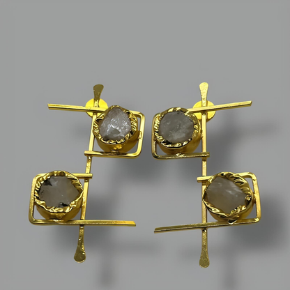 18K Gold Plated Symétrie Drop Earrings