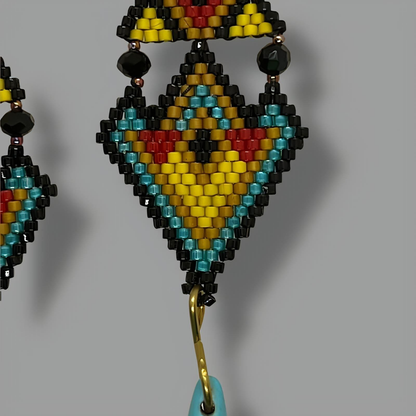 Turquoise Rain Beaded Earrings