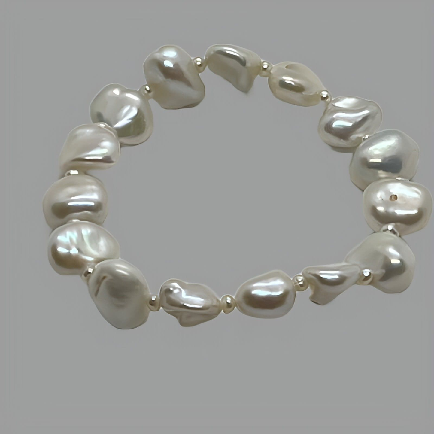 Two Pearl Stretch Bead Bracelet