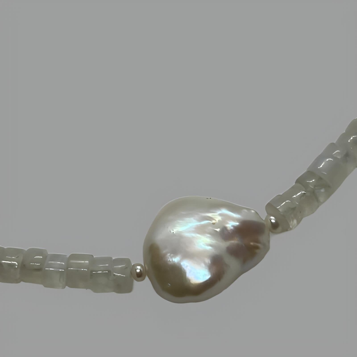 Moonstone and Pearl Necklace 36cm (14")