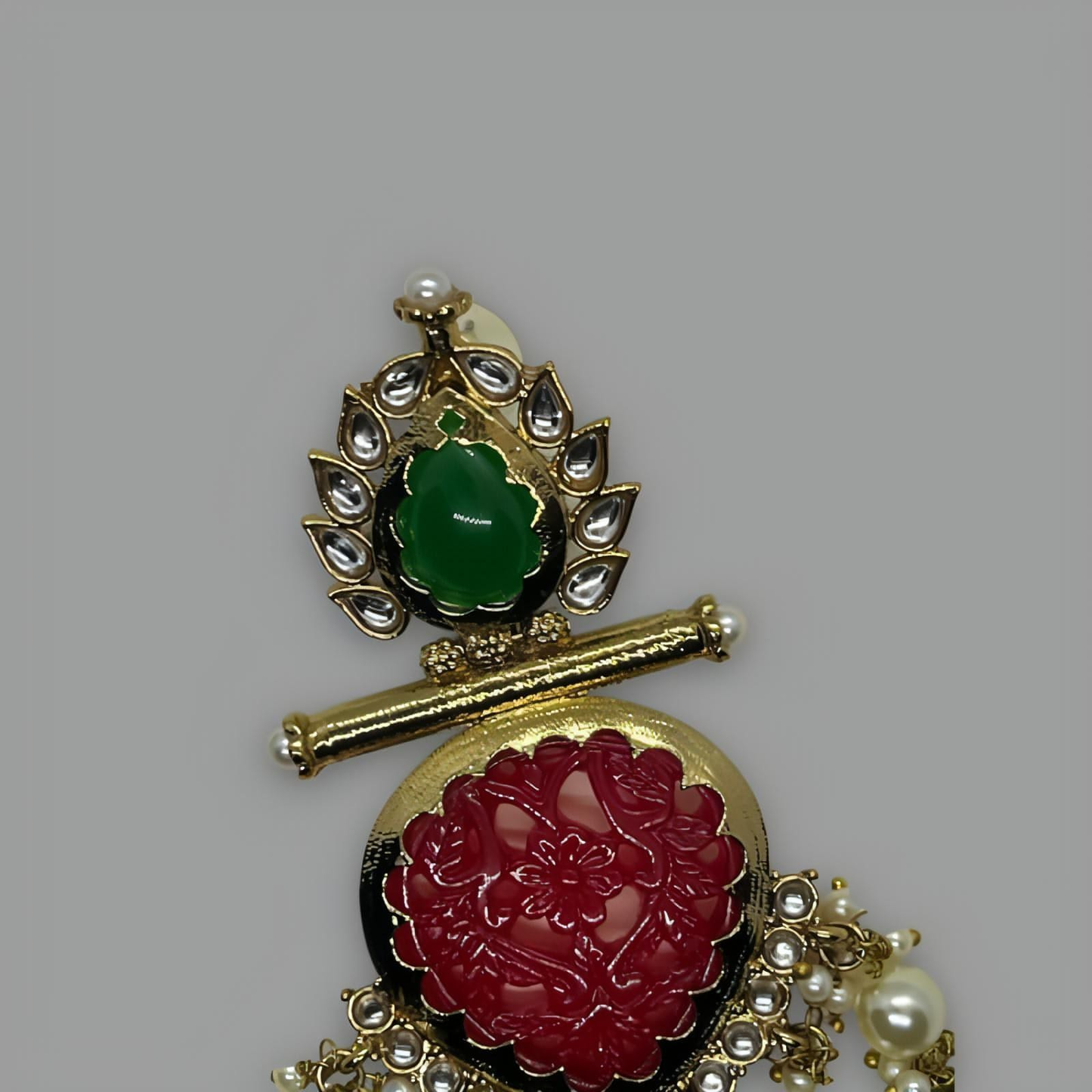 18K Gold Plated Treillis Rouge Earrings