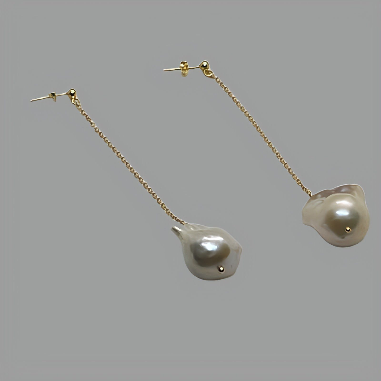 Long Drop Baroque Pearl Earrings