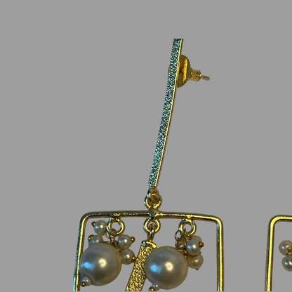 18K Gold Plated Square Drop Earrings