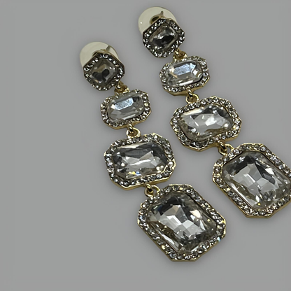 NōIR Square Crystal Earrings