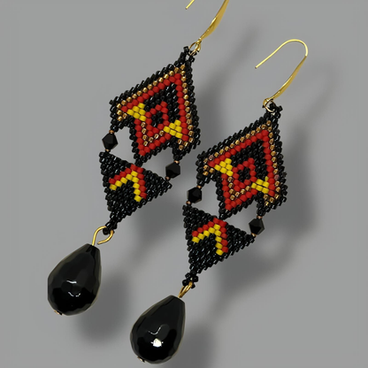 Cosmic Beaded Drop Earrings