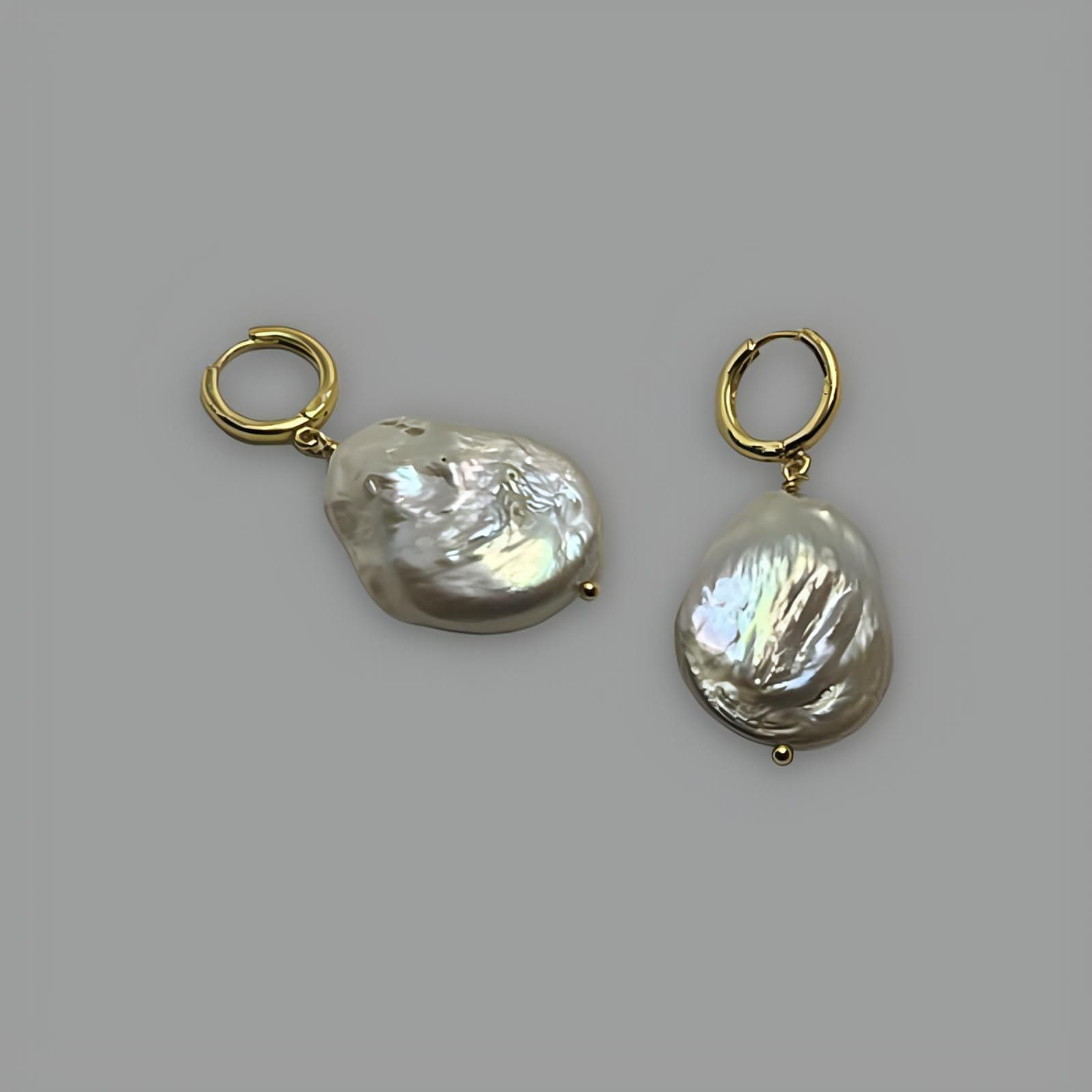 Flat Baroque Pearl Earrings