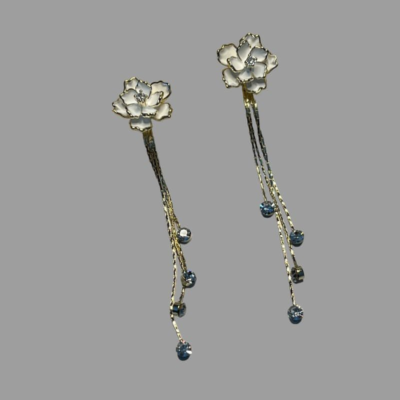 VERSAILLES Enamel Fleur Drop Earrings