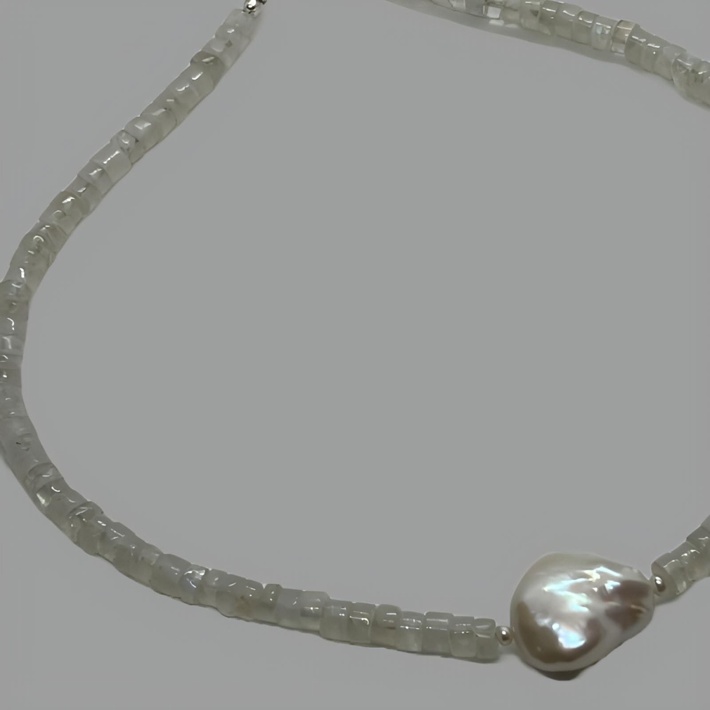 Moonstone and Pearl Necklace 36cm (14")