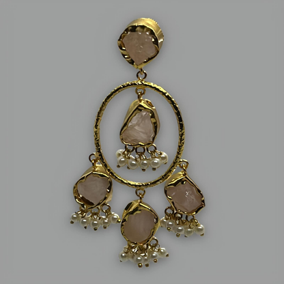 18K Gold Plated Rose Perlée Earrings