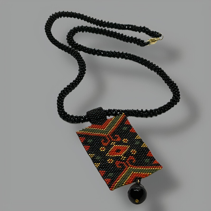 Aztec Weave Pendant Necklace