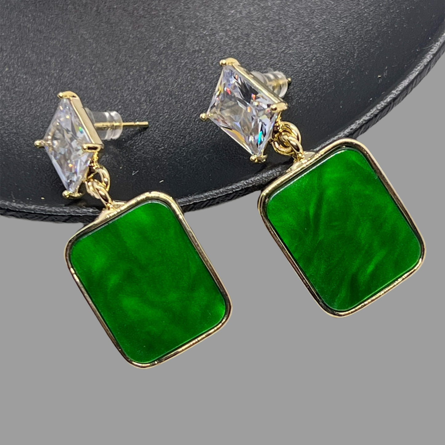 Gōld Crystal Enamel Drop Earrings