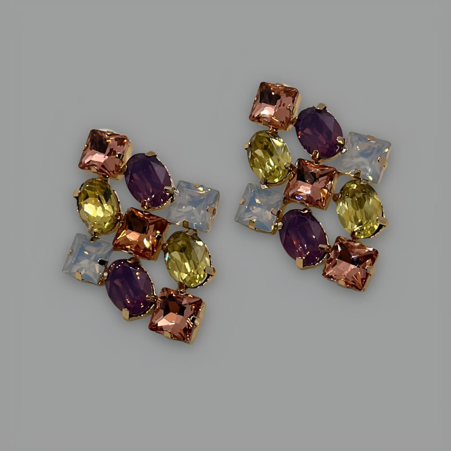 NōIR Crystal Clustered Earrings