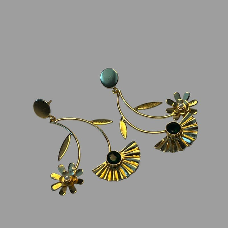 18K Gold Plated Blossom Drop Earrings