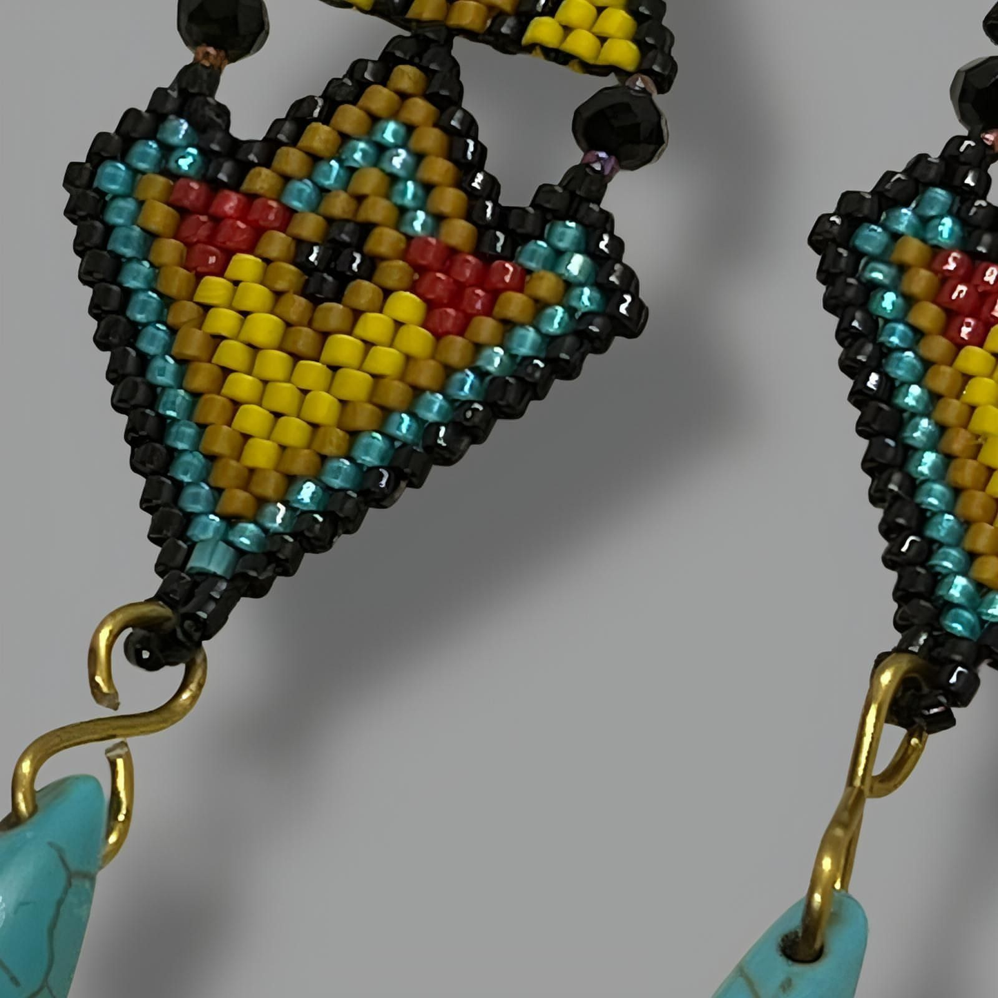 Turquoise Rain Beaded Earrings