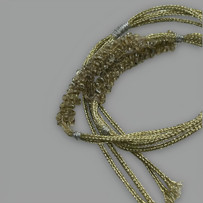 Mōgra Embroidered Threaded Necklace - Argent