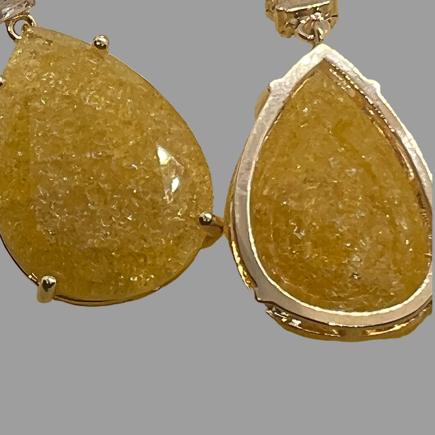 NōIR Gold Tear Drop Crystal Earrings