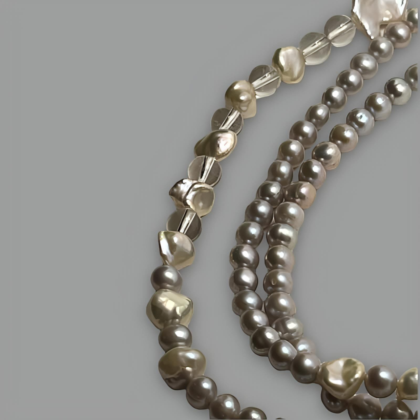 Grey Toned Pearl Necklace 152 cm (60")