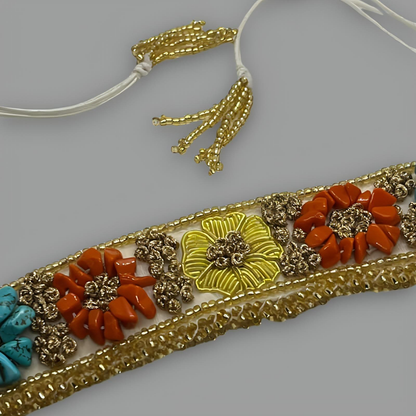 Mōgra Embroidered Beaded Crystal Choker