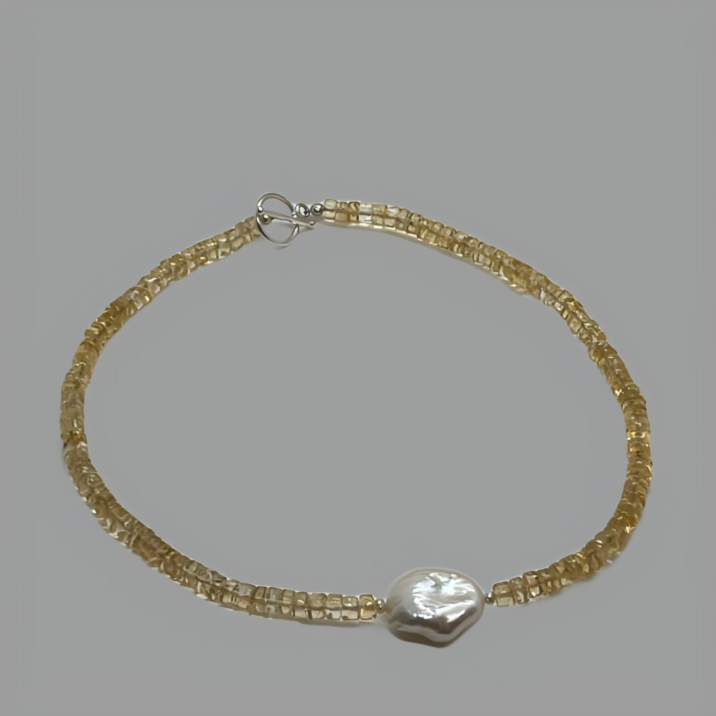 Citrine and Pearl Necklace 36cm (14")