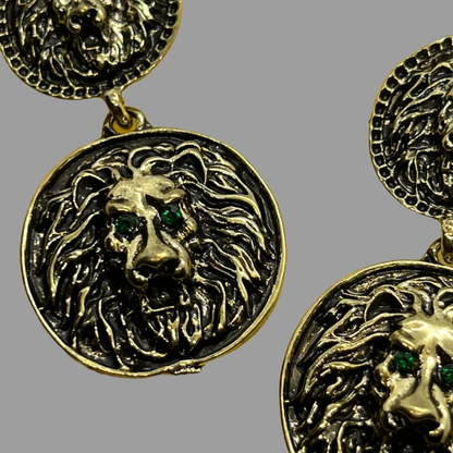 Gōld Metal Lion Drop Earrings