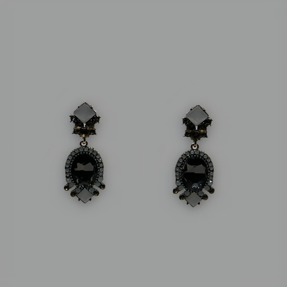 NōIR Grey Crystal Earrings