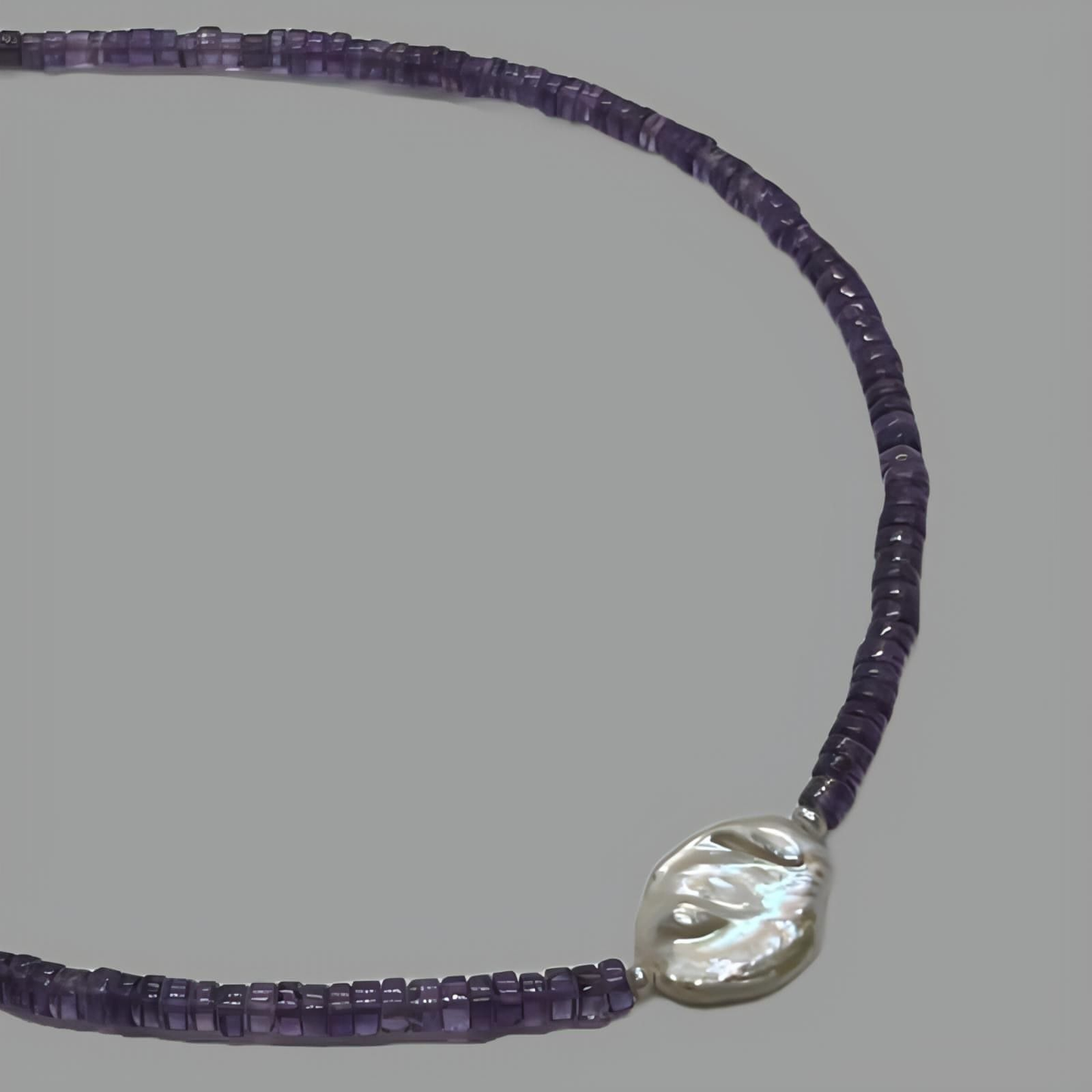 Amethyst and Pearl Necklace 36cm (14")