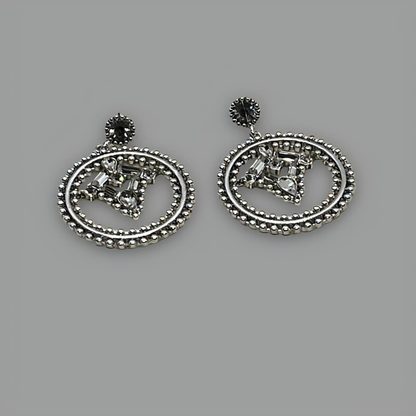 NōIR Silver Tone Crystal Earrings