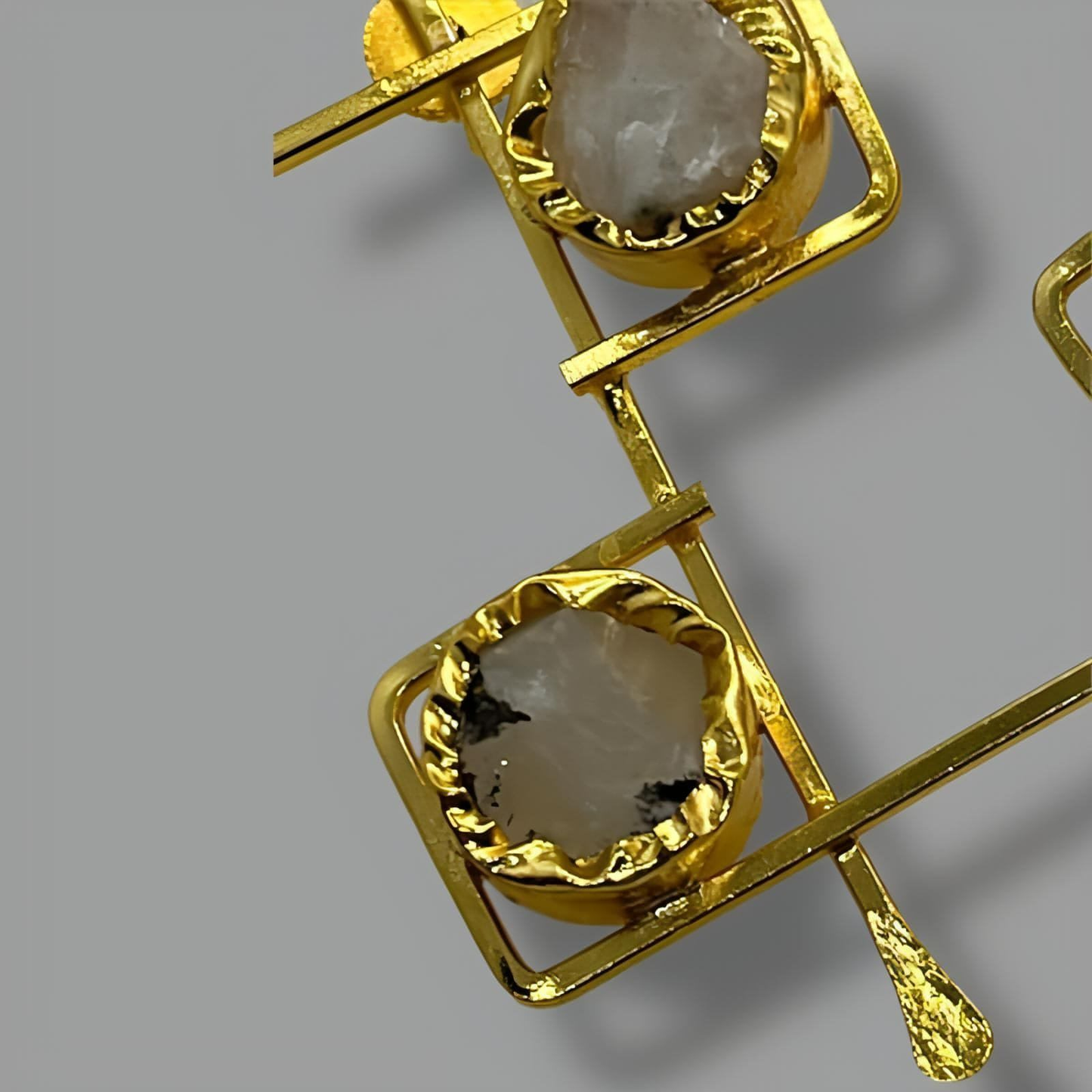 18K Gold Plated Symétrie Drop Earrings