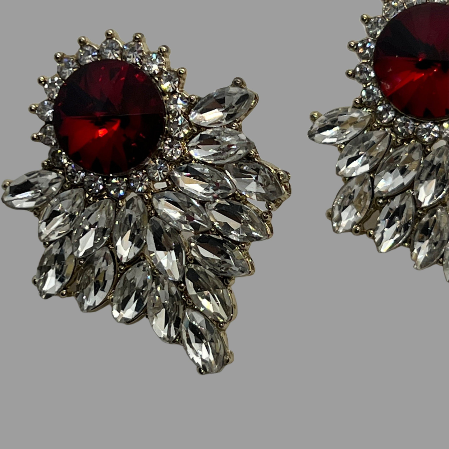 NōIR Ruby Red Crystal Earrings