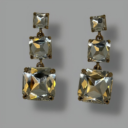 NōIR Square Crystal Drop Earrings