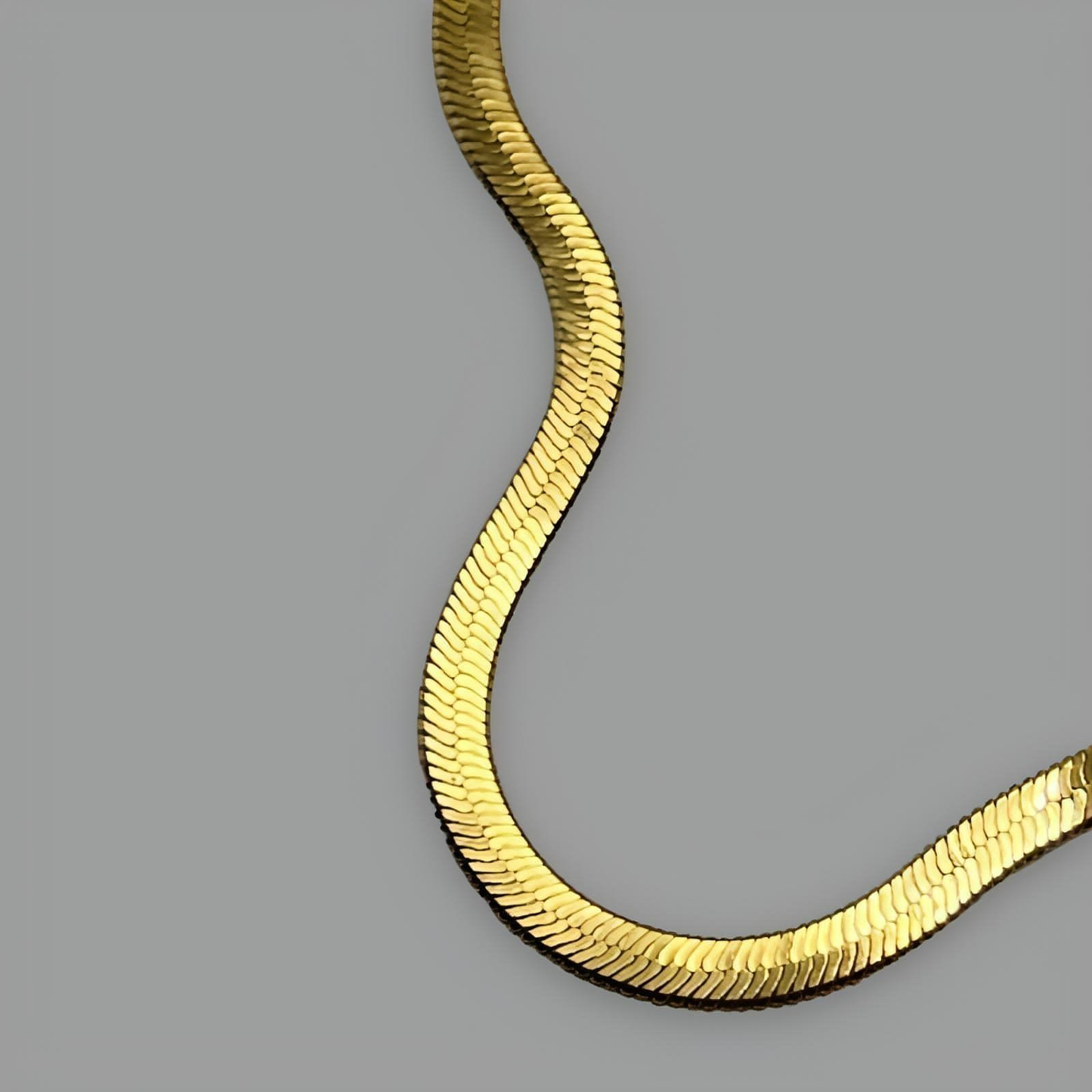 18K Gold Plated Herringbone Bracelet 17cm (6.7")