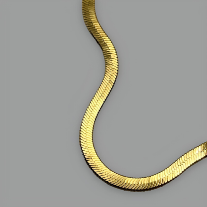 18K Gold Plated Herringbone Bracelet 17cm (6.7")