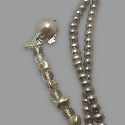 Grey Toned Pearl Necklace 152 cm (60")