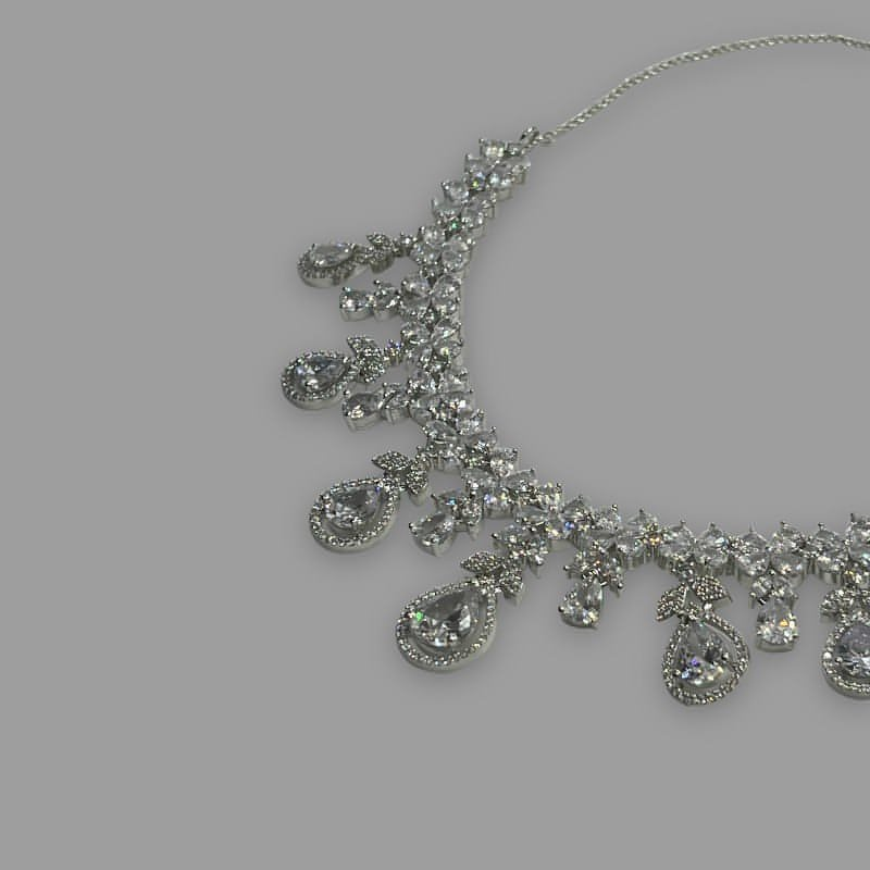 Rhodium Plated Cachemire Cubic Zirconia Necklace 43cm (16")