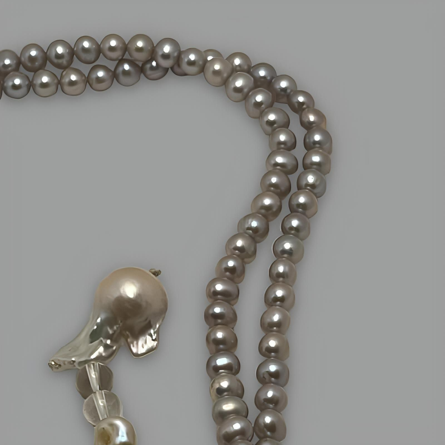 Grey Toned Pearl Necklace 152 cm (60")