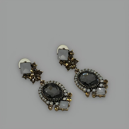 NōIR Grey Crystal Earrings